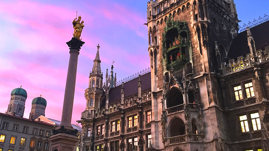 München Marienplatz Winter Sunset